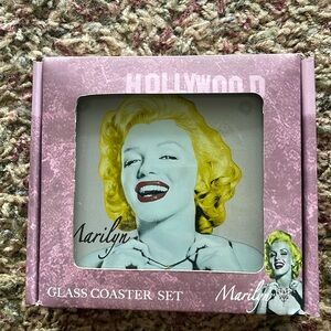 Marilyn Monroe Glass Coaster Set
